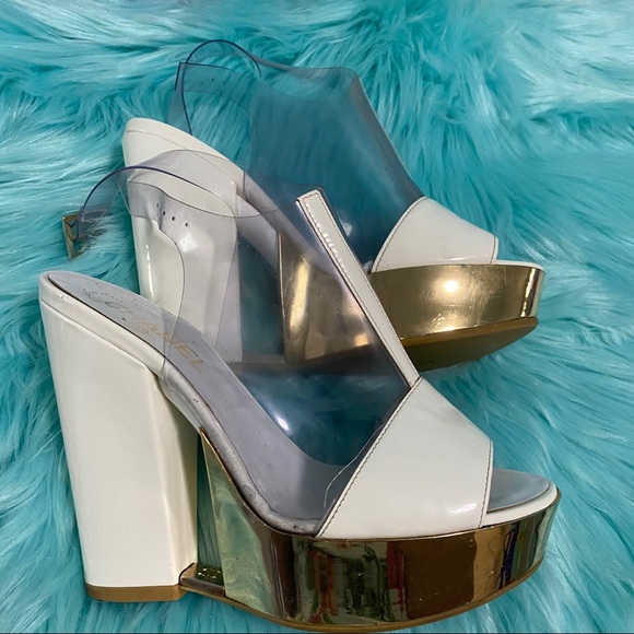 CHANEL Shoes - Vintage Authentic Chanel white patent plexus heels